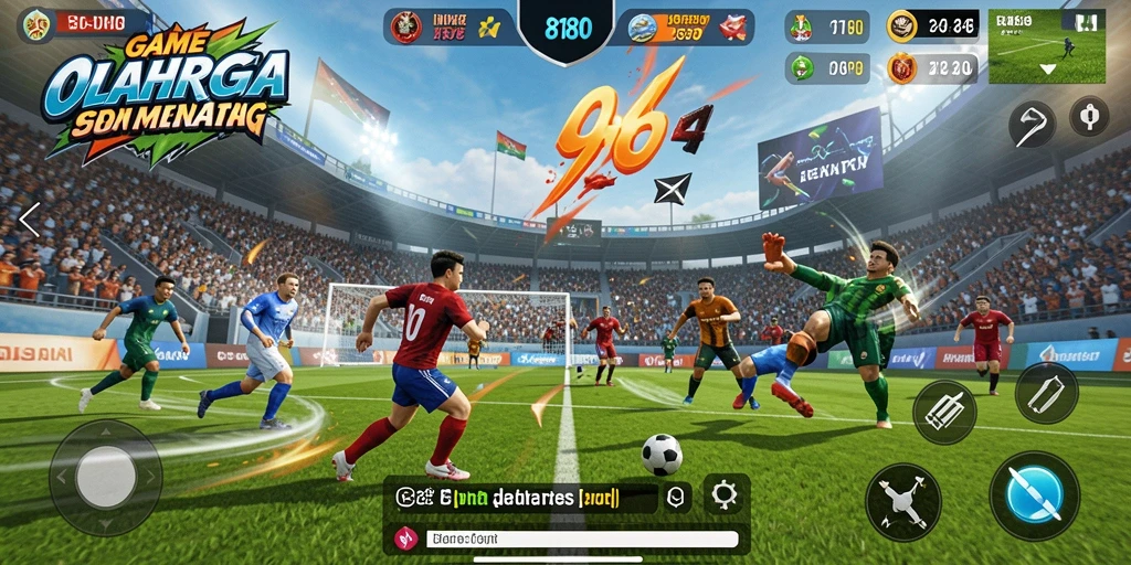 Gameplay 8180 yang penuh aksi dan kompetisi olahraga.