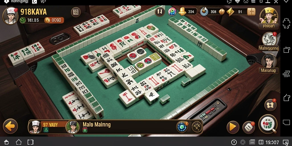 Tampilan gameplay seru di 918KAYA, menampilkan aksi Mahjong yang mendebarkan.