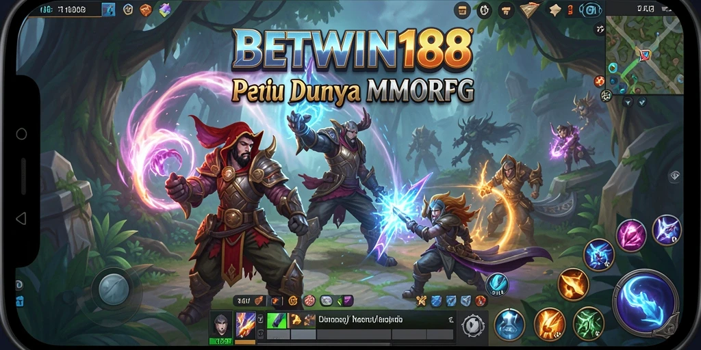 Gameplay BETWIN188 menampilkan pertempuran seru dan interaksi pemain.
