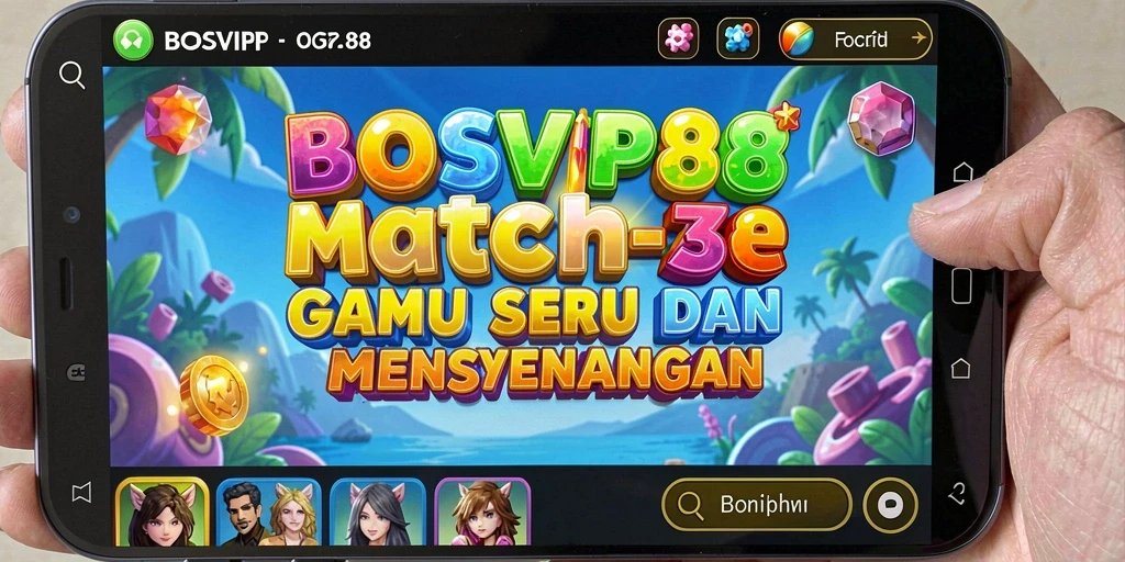 Tampilan menarik gameplay BOSVIP88 dalam aksi Match-3.