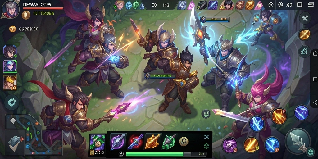 Screenshot gameplay DEWASLOT99 yang menunjukkan aksi seru dalam pertempuran.
