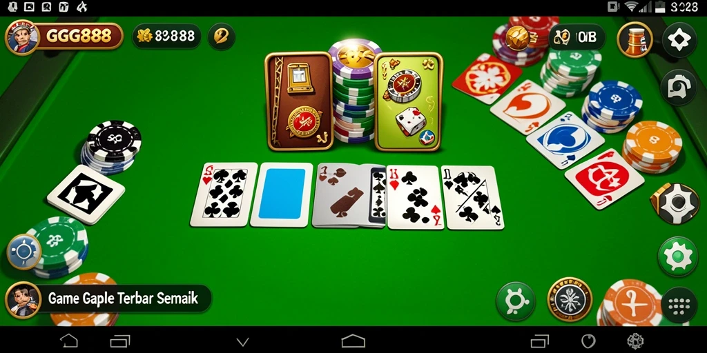 Tampilan gameplay GGG888 yang mengasyikkan sambil bermain gaple.