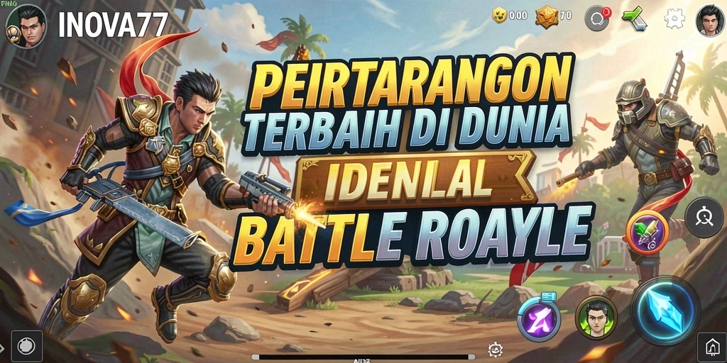Tampilan seru gameplay battle royale di INOVA77.
