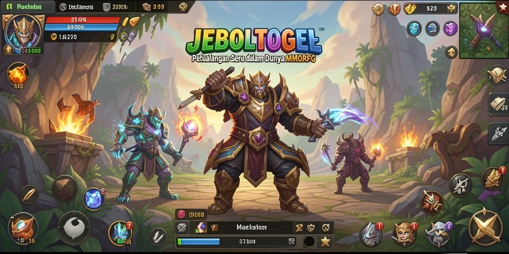 Tampilan gameplay seru di JEBOLTOGEL dengan pertempuran MMORPG yang intens.