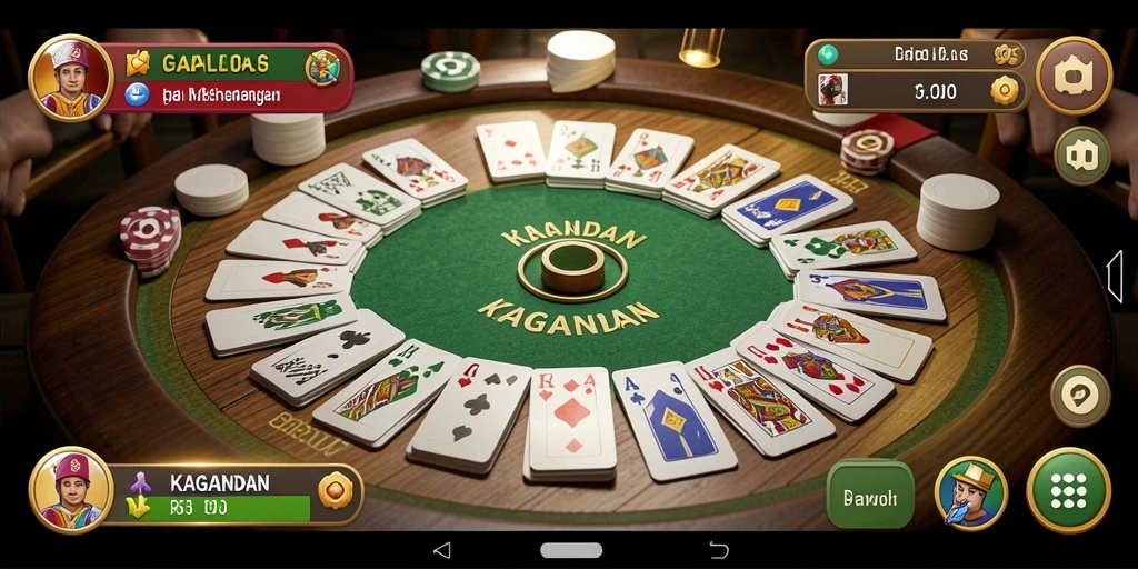Tampilan gameplay KAGANDAN yang seru saat bermain Gaple.