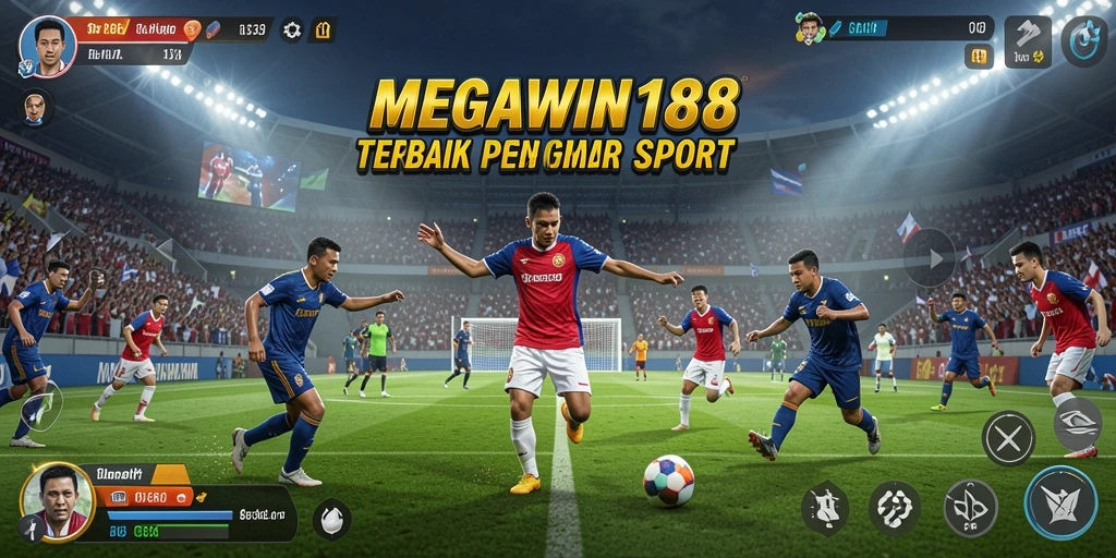 Screenshot gameplay MEGAWIN188 menampilkan momen seru dalam permainan olahraga.