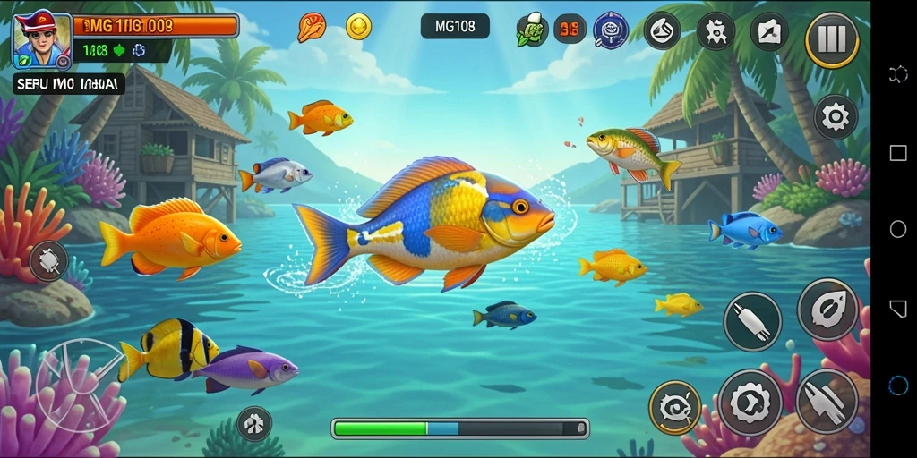 Tampilan gameplay seru dan menantang dalam game Tembak Ikan MG108.