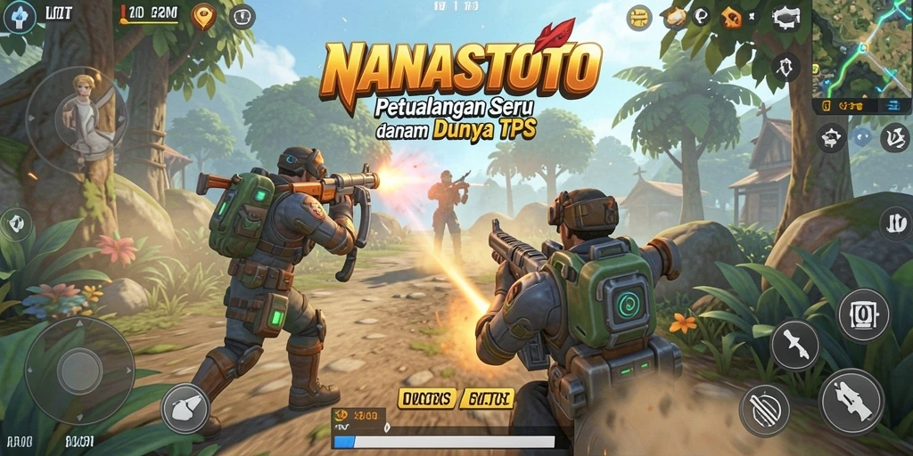 Tangkapan layar utama NANASTOTO menampilkan aksi seru di dunia TPS.