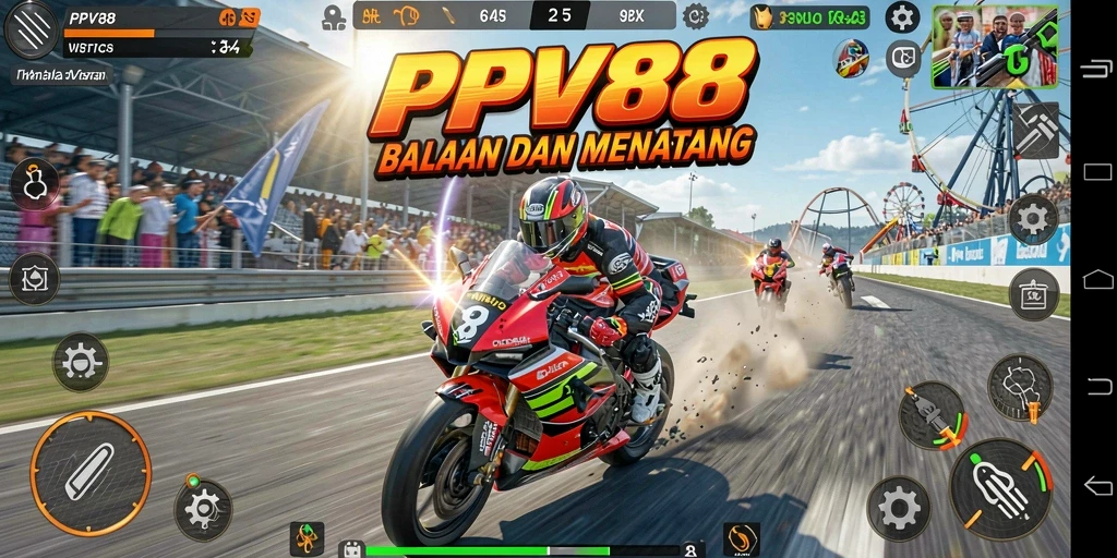 Tampilan seru gameplay balapan motor di PPV88.