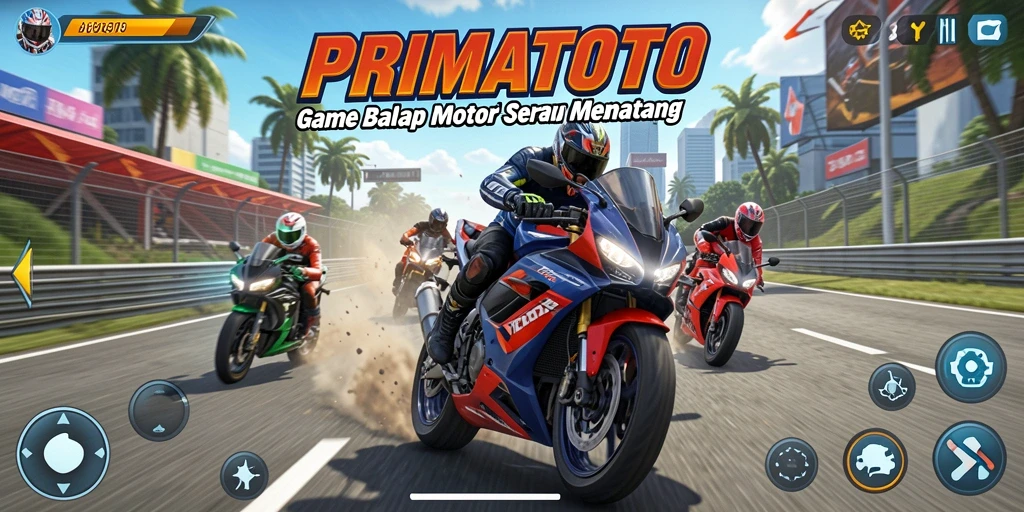 Gameplay seru balap motor di PRIMATOTO yang penuh tantangan.