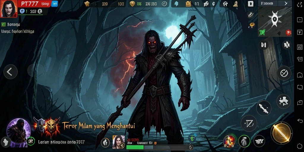 Tampilan gameplay PT777 yang mencekam dan penuh dengan aksi menyeramkan.