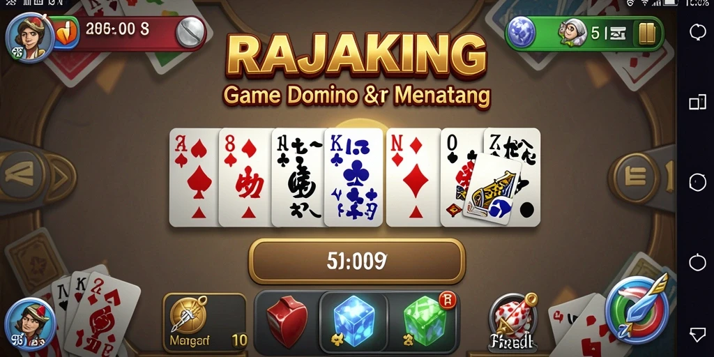 Screenshot gameplay RAJAKING menampilkan keseruan bermain Domino.