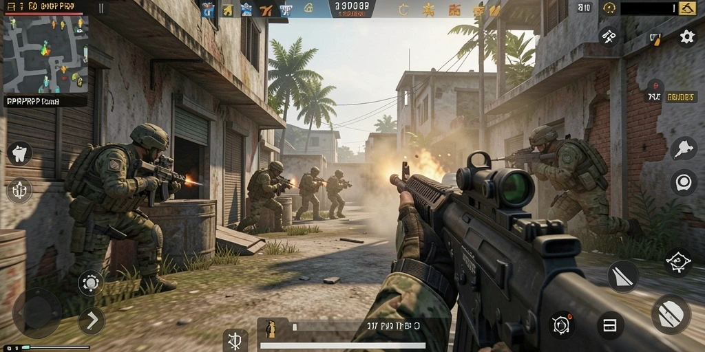 Tampilan gameplay RPRPRP yang menegangkan di medan perang.