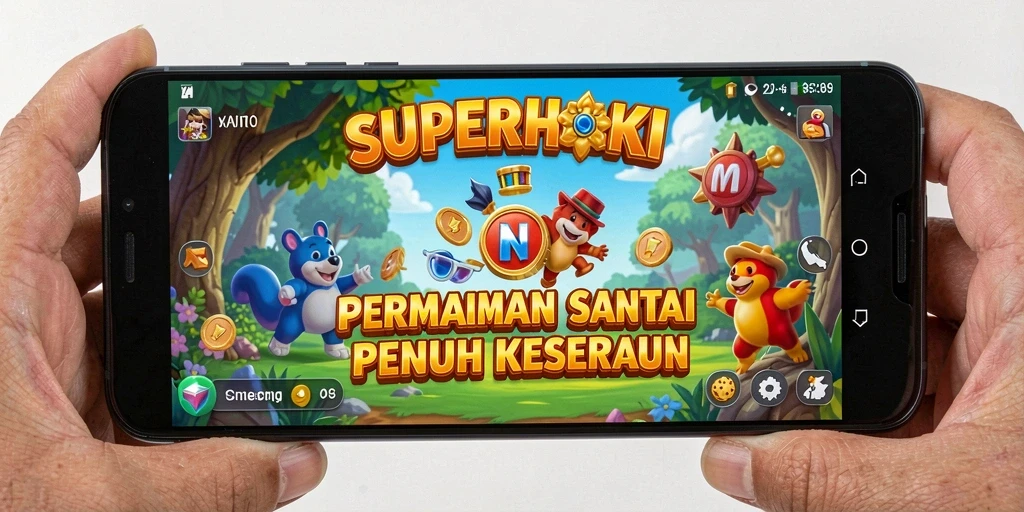 Screenshot SUPERHOKI menampilkan aksi penuh warna dan keseruan gameplay.